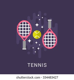 Sport Concept Illustration. Tennis. Flat Style Vector Illustration