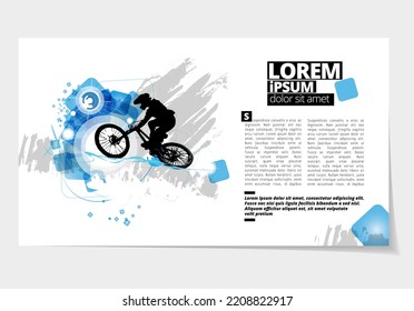 Sport concept for internet banners, social media banners, headers of websites, vector illustration 