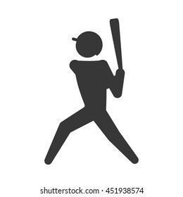 Sport concept represented by baseball player icon. Isolated and flat illustration.