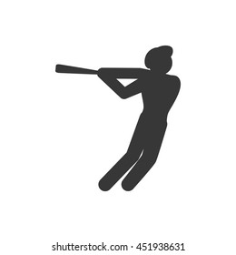 Sport concept represented by baseball player icon. Isolated and flat illustration.
