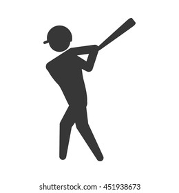 Sport concept represented by baseball player icon. Isolated and flat illustration.