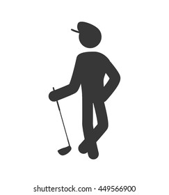 Sport concept represented by Golf club and pictogram icon. Isolated and flat illustration 