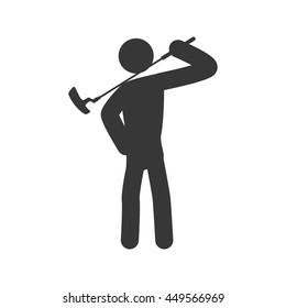 Sport concept represented by Golf club and pictogram icon. Isolated and flat illustration 