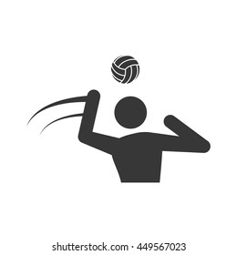 Sport concept represented by Volleyball and pictogram icon. Isolated and flat illustration 