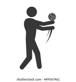 Sport concept represented by Volleyball and pictogram icon. Isolated and flat illustration 