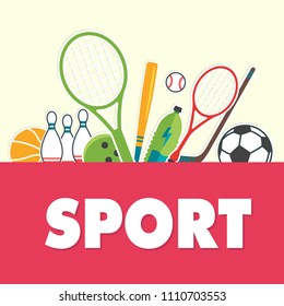 Sport Concept Sports Equipment Background Vector Image
