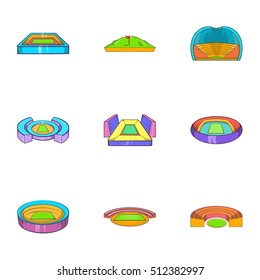 Sport construction icons set. Cartoon illustration of 9 sport construction vector icons for web