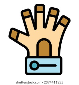 Sport cotton gloves icon outline vector. Glove winter. Snow bike color flat