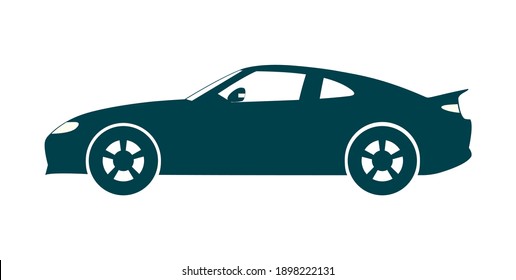 Sport coupe car icon on white background isolated. Vector illustration. 