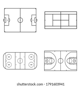 Sport court design set with backgound