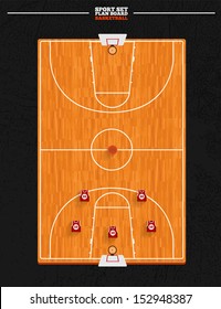 Sport Court Series | Basketball Board Field Vector And Position Player