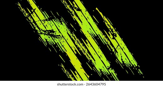 Sport Cover or Poster Design with Green and Yellow Gradient Brush Strokes and Halftone Effect.Vector ilustration