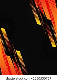 Sport Cover or Poster Design with Orange Gradient Brush Strokes and Halftone Effect. Abstract Background Design in Grunge Style
