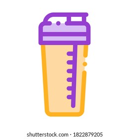 Sport Cup Equipment Shaker Vector Thin Line Icon. Bio Balancers Muscle Sportsman Nutrition Plastic Shaker Linear Pictogram. Dietary Protein Ingredient, Bar Bodybuilding Illustration