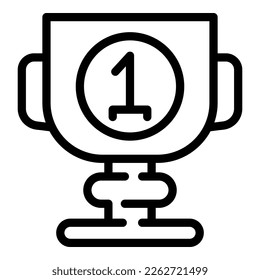 Sport cup icon outline vector. Winner prize. Star award