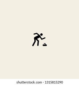 sport curling vector icon