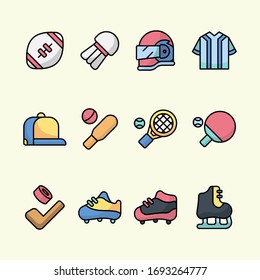 Sport cute icon style set