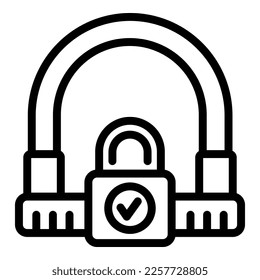 Sport cycling lock icon outline vector. Safety cycle. Secure transport