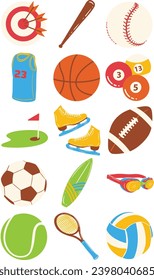 Sport Dand Drawn Illustration Set