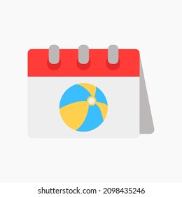 Sport day icon vector illustration in flat style about calendar and date, use for website mobile app presentation
