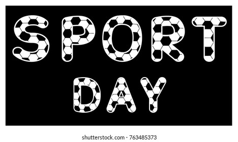 Sport day, vector text design