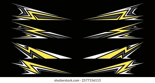 Sport decal stripes. Speed lines, Sports stripes, racing tuning strips and car sticker vector set. Vector illustration