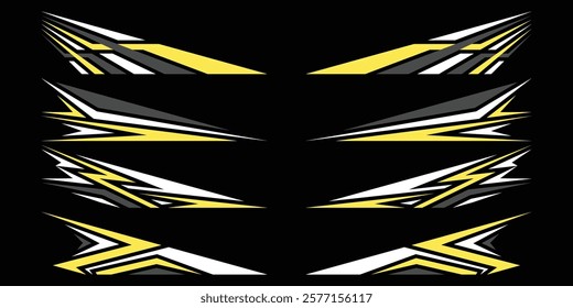 Sport decal stripes. Speed lines, Sports stripes, racing tuning strips and car sticker vector set. Vector illustration