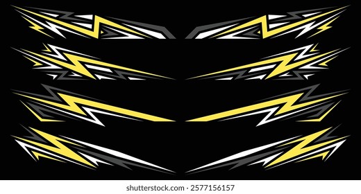 Sport decal stripes. Speed lines, Sports stripes, racing tuning strips and car sticker vector set. Vector illustration