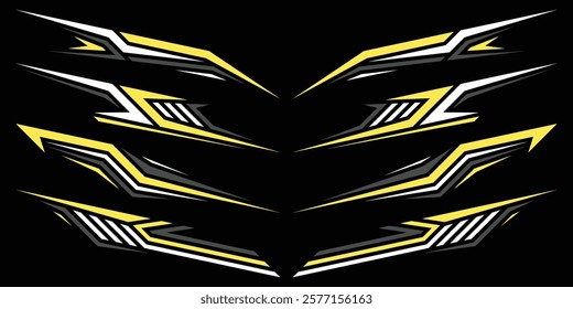 Sport decal stripes. Speed lines, Sports stripes, racing tuning strips and car sticker vector set. Vector illustration