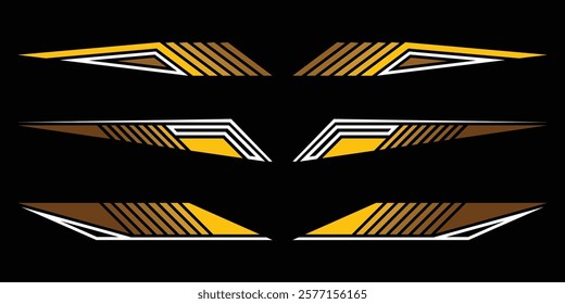 Sport decal stripes. Speed lines, Sports stripes, racing tuning strips and car sticker vector set. Vector illustration