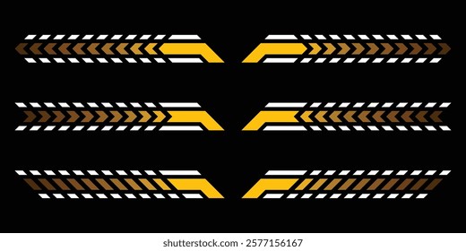 Sport decal stripes. Speed lines, Sports stripes, racing tuning strips and car sticker vector set. Vector illustration