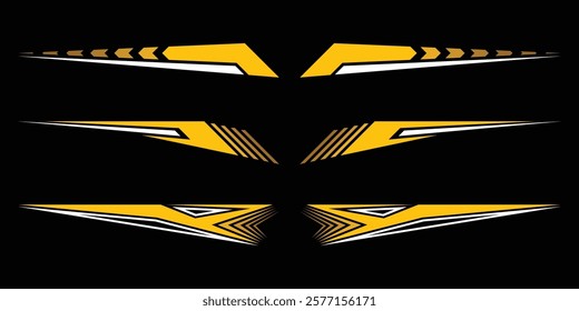 Sport decal stripes. Speed lines, Sports stripes, racing tuning strips and car sticker vector set. Vector illustration