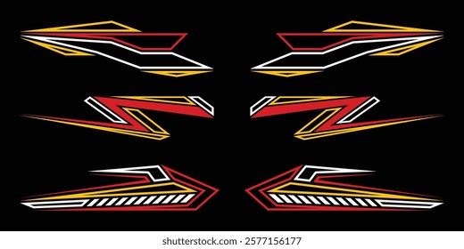 Sport decal stripes. Speed lines, Sports stripes, racing tuning strips and car sticker vector set. Vector illustration