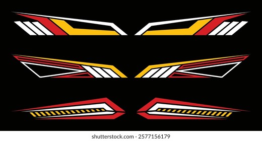 Sport decal stripes. Speed lines, Sports stripes, racing tuning strips and car sticker vector set. Vector illustration