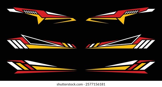 Sport decal stripes. Speed lines, Sports stripes, racing tuning strips and car sticker vector set. Vector illustration