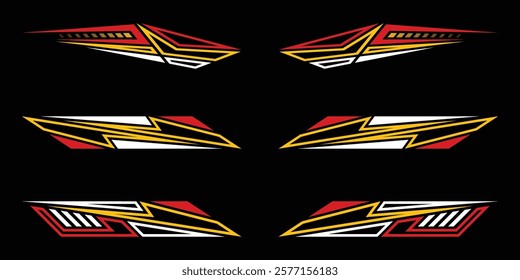 Sport decal stripes. Speed lines, Sports stripes, racing tuning strips and car sticker vector set. Vector illustration