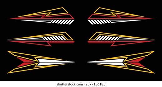 Sport decal stripes. Speed lines, Sports stripes, racing tuning strips and car sticker vector set. Vector illustration