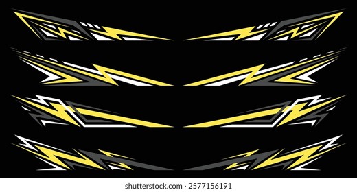 Sport decal stripes. Speed lines, Sports stripes, racing tuning strips and car sticker vector set. Vector illustration