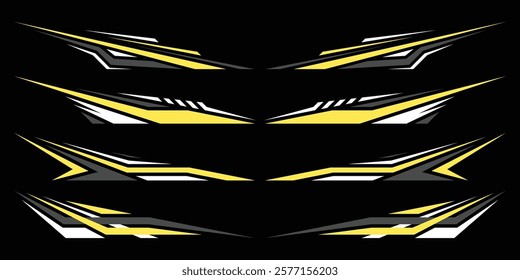 Sport decal stripes. Speed lines, Sports stripes, racing tuning strips and car sticker vector set. Vector illustration