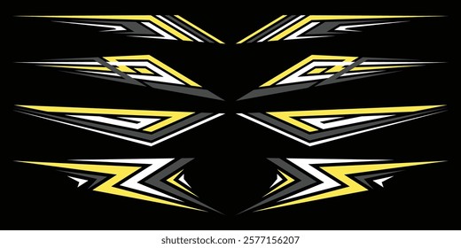 Sport decal stripes. Speed lines, Sports stripes, racing tuning strips and car sticker vector set. Vector illustration