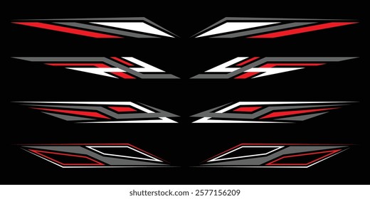 Sport decal stripes. Speed lines, Sports stripes, racing tuning strips and car sticker vector set. Vector illustration