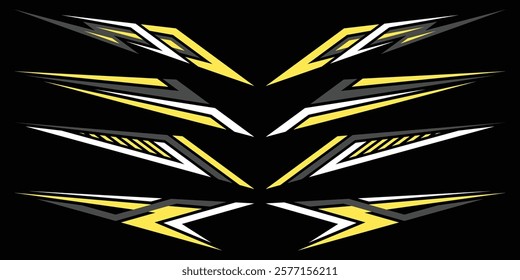 Sport decal stripes. Speed lines, Sports stripes, racing tuning strips and car sticker vector set. Vector illustration