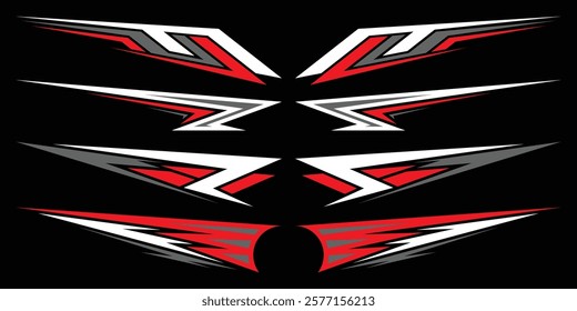 Sport decal stripes. Speed lines, Sports stripes, racing tuning strips and car sticker vector set. Vector illustration