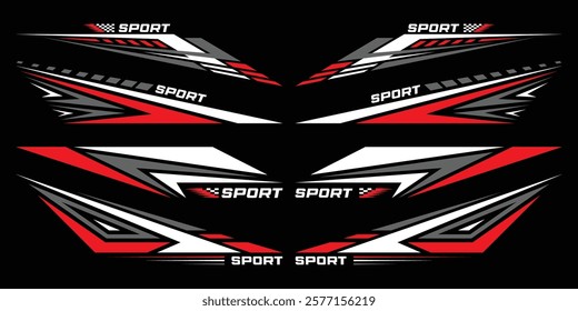 Sport decal stripes. Speed lines, Sports stripes, racing tuning strips and car sticker vector set. Vector illustration