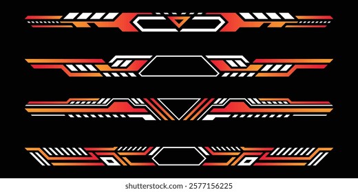 Sport decal stripes. Speed lines, Sports stripes, racing tuning strips and car sticker vector set. Vector illustration