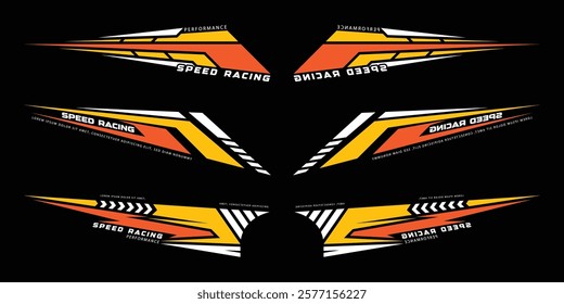 Sport decal stripes. Speed lines, Sports stripes, racing tuning strips and car sticker vector set. Vector illustration