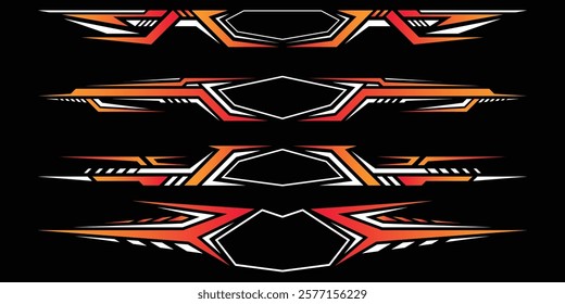 Sport decal stripes. Speed lines, Sports stripes, racing tuning strips and car sticker vector set. Vector illustration