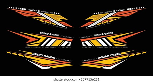 Sport decal stripes. Speed lines, Sports stripes, racing tuning strips and car sticker vector set. Vector illustration