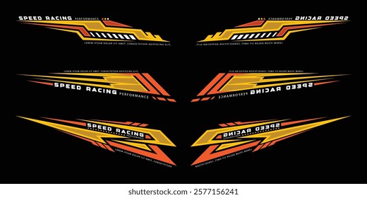 Sport decal stripes. Speed lines, Sports stripes, racing tuning strips and car sticker vector set. Vector illustration