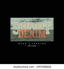 Sport denim vector illustration, perfect for the design of t-shirts, shirts, hoodies, etc 